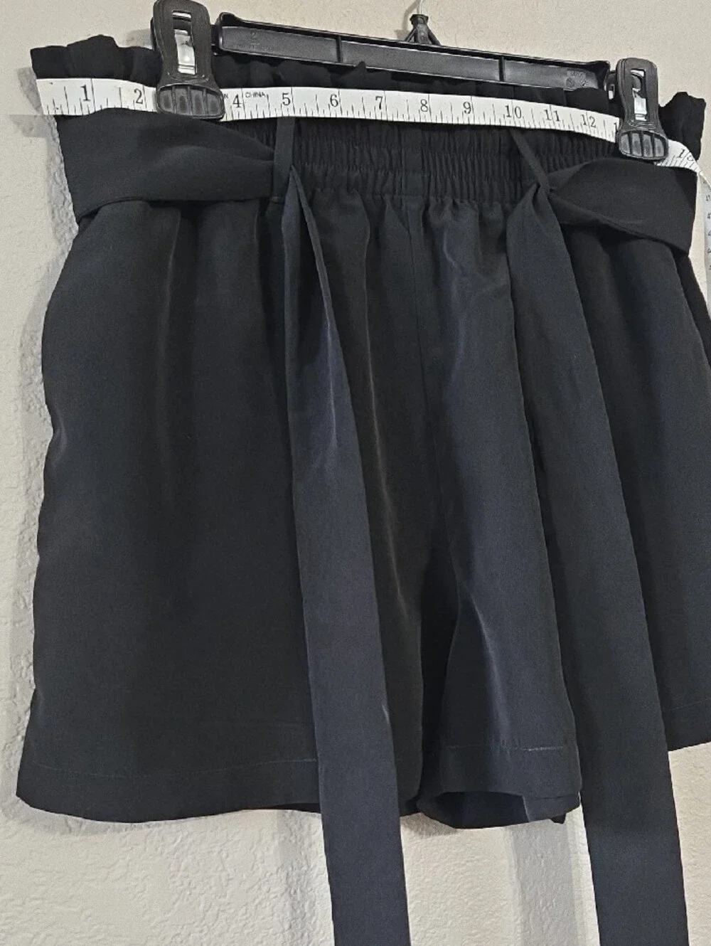 Michael Kors Black High-Waist  Tie Shorts